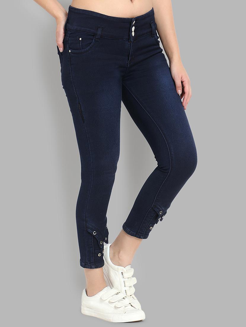 eyelet detail mid rise jeans - 16868012 - Zoom Image - 2