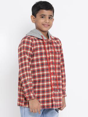 red colored cotton shirt - 16868338 - Standard Image - 2