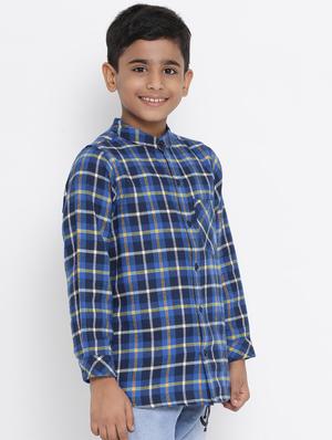blue checkered cotton shirt - 16868341 - Standard Image - 2