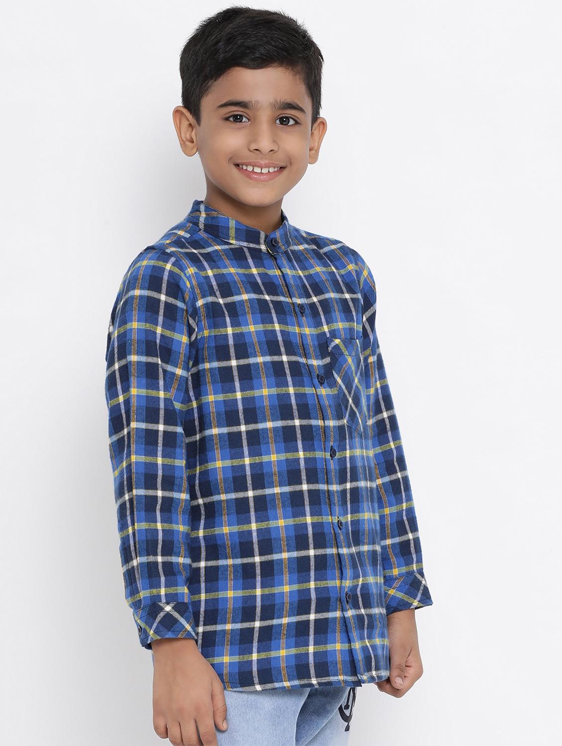 blue checkered cotton shirt - 16868341 - Zoom Image - 2