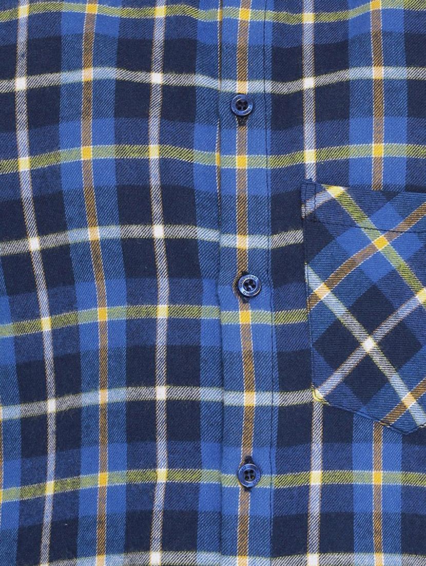 blue checkered cotton shirt - 16868341 - Zoom Image - 5