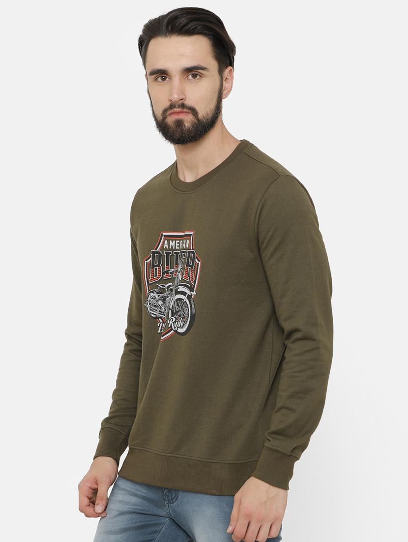green chest print sweatshirt - 16868528 - Zoom Image - 2