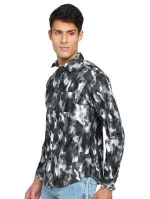 black camouflage print casual shirt - 16868913 - Standard Image - 2