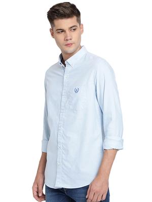 light blue solid casual shirt - 16868950 - Standard Image - 2