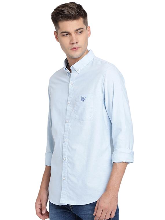 light blue solid casual shirt - 16868950 - Zoom Image - 2