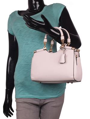white leatherette (pu) regular handbag - 16869906 - Standard Image - 5
