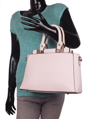 white leatherette (pu) regular handbag - 16869917 - Standard Image - 5