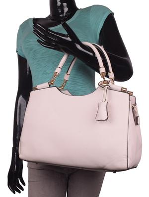 white leatherette (pu) regular handbag - 16869919 - Standard Image - 5