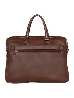brown leatherette (pu) laptop bag - 16870241 - Standard Image - 2
