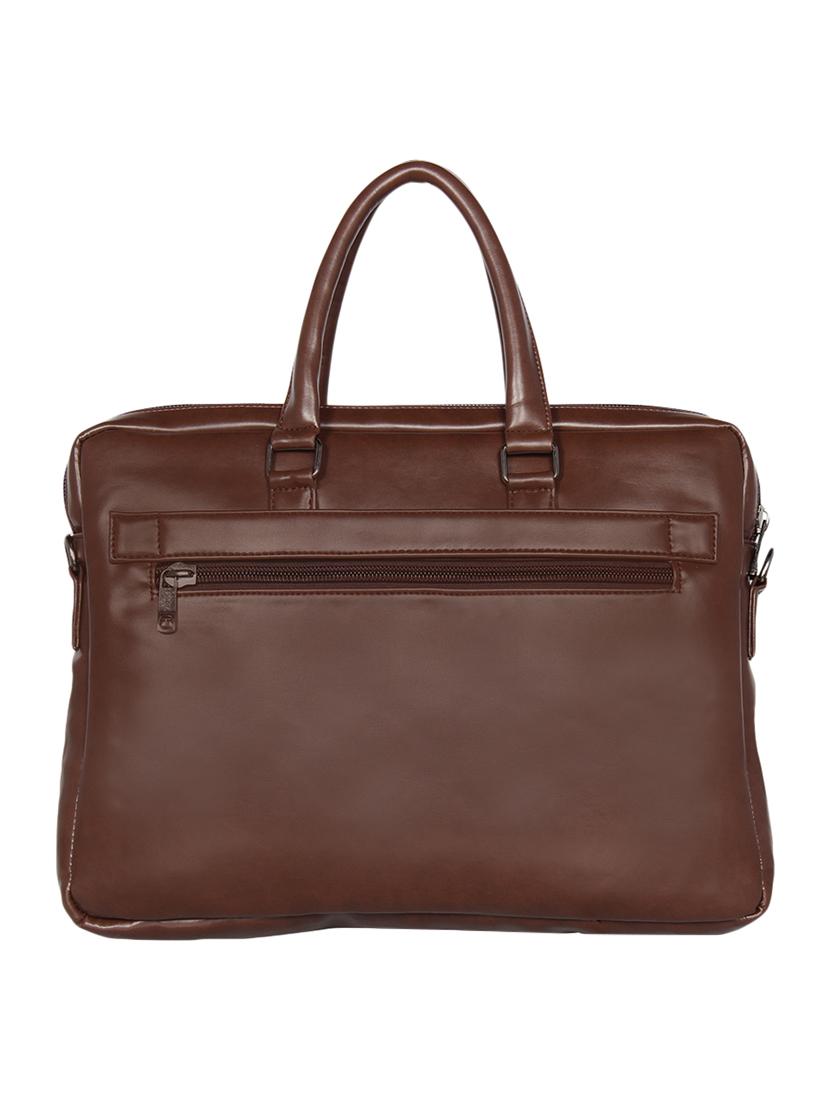 brown leatherette (pu) laptop bag - 16870241 - Zoom Image - 2