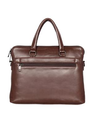 brown leatherette (pu) laptop bag - 16870247 - Standard Image - 2