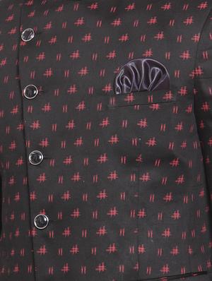 black printed bandhgala casual blazer - 16872903 - Standard Image - 5