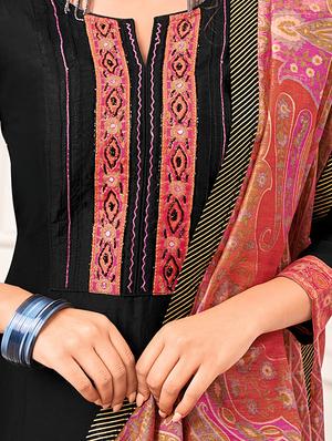 solid straight pant unstitched suit - 16873835 - Standard Image - 2