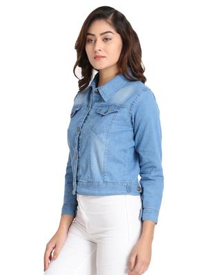stone washed denim summer jacket - 16875039 - Standard Image - 2