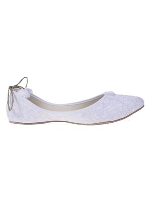 white embroidered jutis - 16876642 - Standard Image - 2