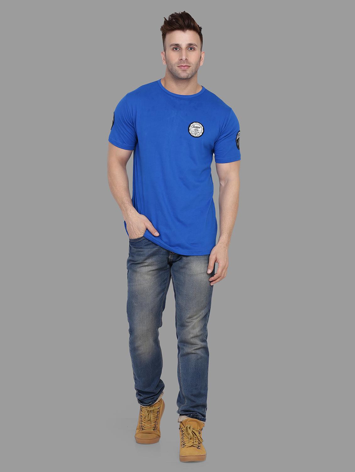 blue solid t-shirt - 16876935 - Zoom Image - 5