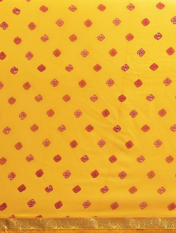 geometrical printed saree with blouse - 16876967 - Zoom Image - 5