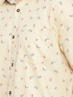 beige printed casual shirt - 16877001 - Standard Image - 5