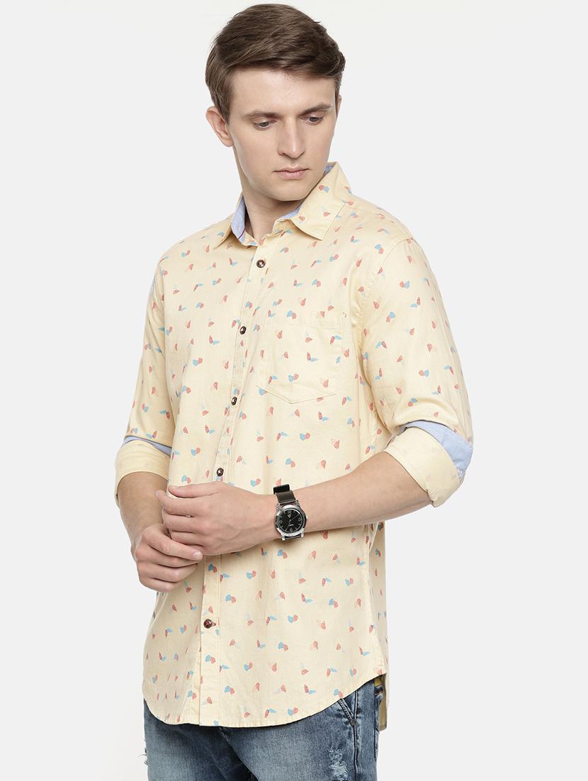 beige printed casual shirt - 16877001 - Zoom Image - 2