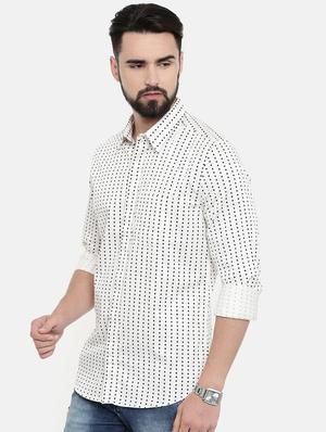 white printed casual shirt - 16877110 - Standard Image - 2