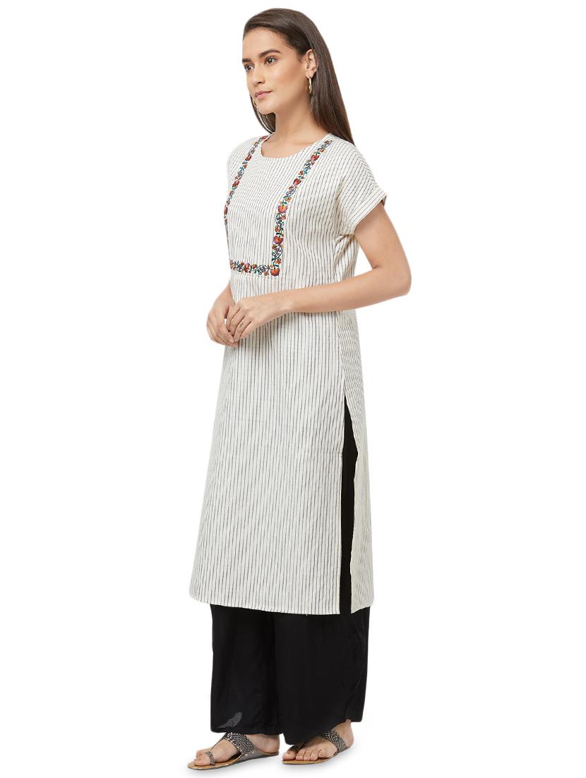 striped straight kurta - 16878371 - Zoom Image - 2