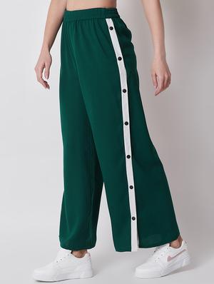 side taped wide leg pleated trousers - 16878483 - Standard Image - 2