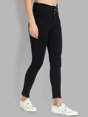 high rise frayed detail jeans - 16878863 - Standard Image - 2