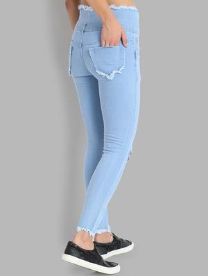 high rise frayed detail jeans - 16878866 - Standard Image - 2