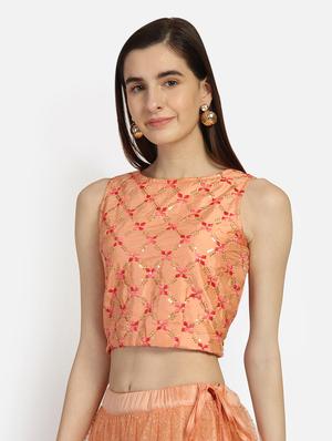 self design embroidered blouse - 16879426 - Standard Image - 2