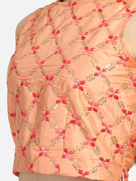 self design embroidered blouse - 16879426 - Zoom Image - 5