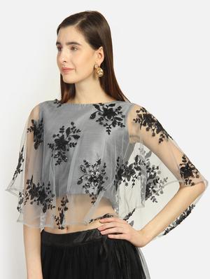 cape sleeves sequined blouse - 16879427 - Standard Image - 2