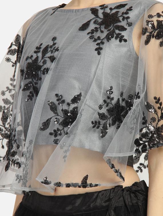 cape sleeves sequined blouse - 16879427 - Zoom Image - 5