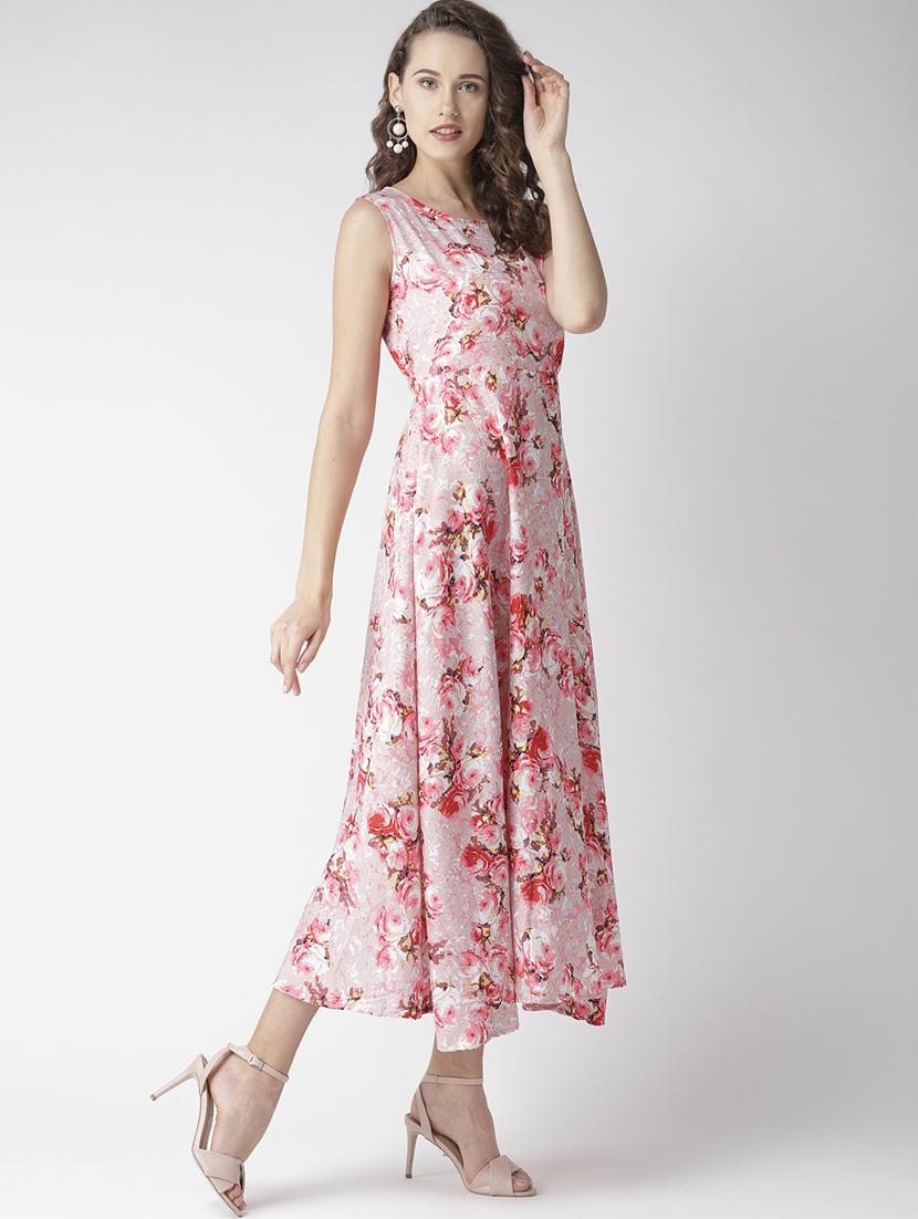 round neck floral maxi dress - 16879465 - Zoom Image - 2