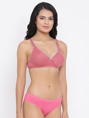 bow patch t-shirt bra with panty set - 16879489 - Standard Image - 2