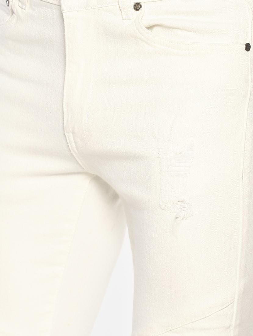 white solid biker denims jeans - 16879887 - Zoom Image - 5