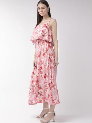 tie front layered floral maxi dress - 16880279 - Standard Image - 2