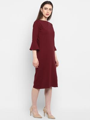 boat neck bell sleeved bodycon dress - 16880481 - Standard Image - 2