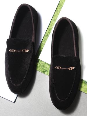 black suede slipons - 16882340 - Standard Image - 2