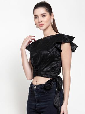 tie knot embellished crop top - 16882480 - Standard Image - 2