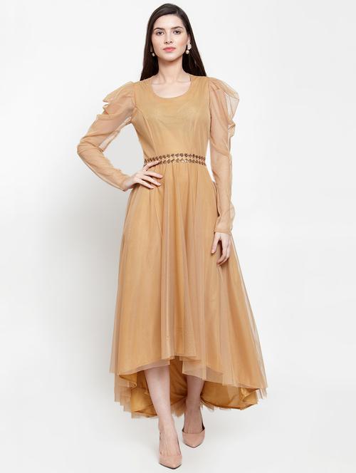 leg-o-mutton sleeves maxi dress - 16882484 - Very Small Image - 1