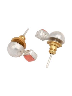 orange silver studs earring - 16883796 - Standard Image - 2