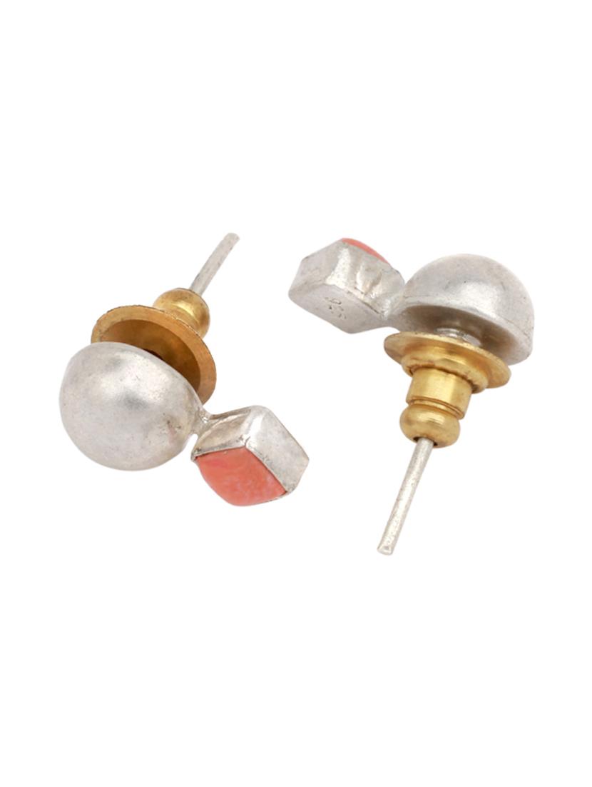 orange silver studs earring - 16883796 - Zoom Image - 2