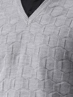 grey solid pullover - 16886742 - Standard Image - 5