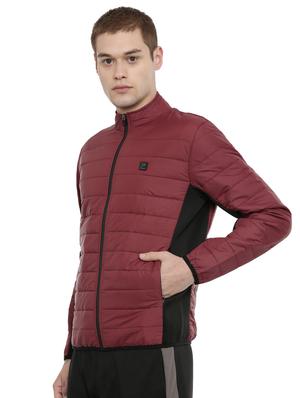 red color block nylon quilted jacket - 16887558 - Standard Image - 2