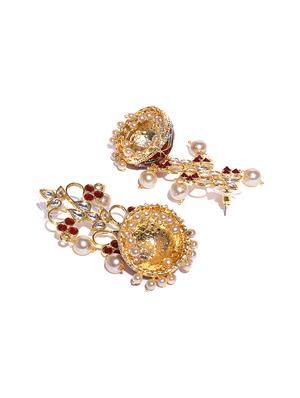 red brass jhumka earring - 16888121 - Standard Image - 2