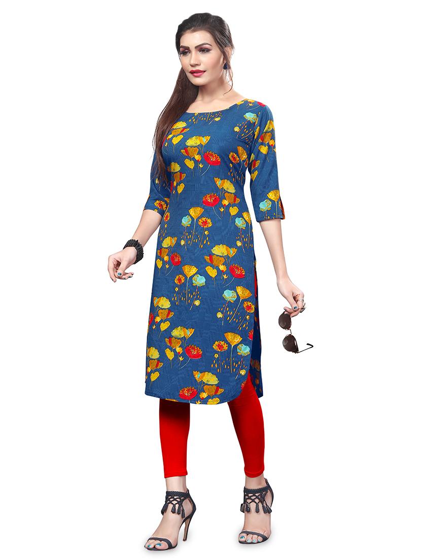 floral straight kurta - 16888186 - Zoom Image - 2