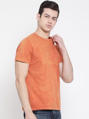orange solid pocket t-shirt - 16888442 - Standard Image - 2