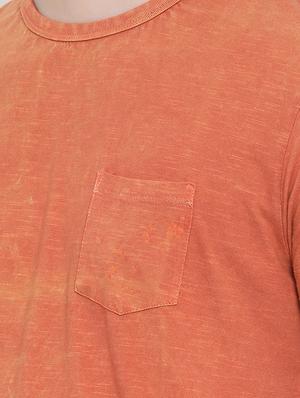orange solid pocket t-shirt - 16888442 - Standard Image - 5