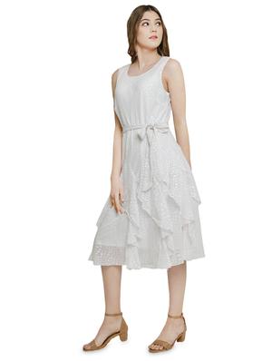tie front ruffled fit & flare dress - 16888672 - Standard Image - 2