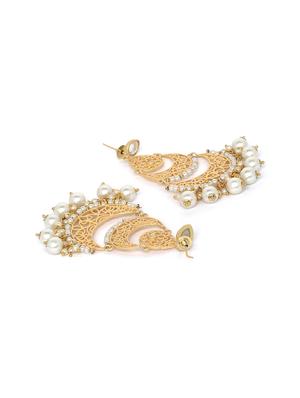 gold metal chandellier earring - 16889032 - Standard Image - 2
